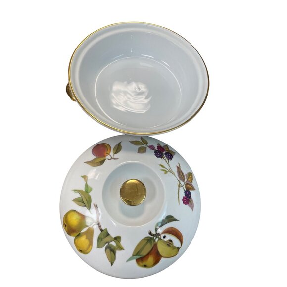 Royal Worcester Vtg England white fruit ceramic cookware 2"x8" SKU 9155 - Picture 12 of 16